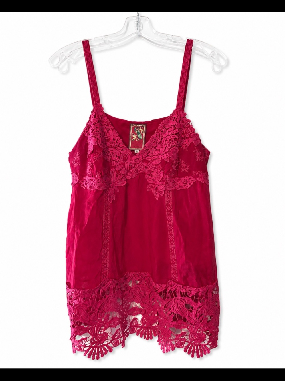 Johnny Was
Raspberry Pink Lace
Camisole Tank Top
Size L